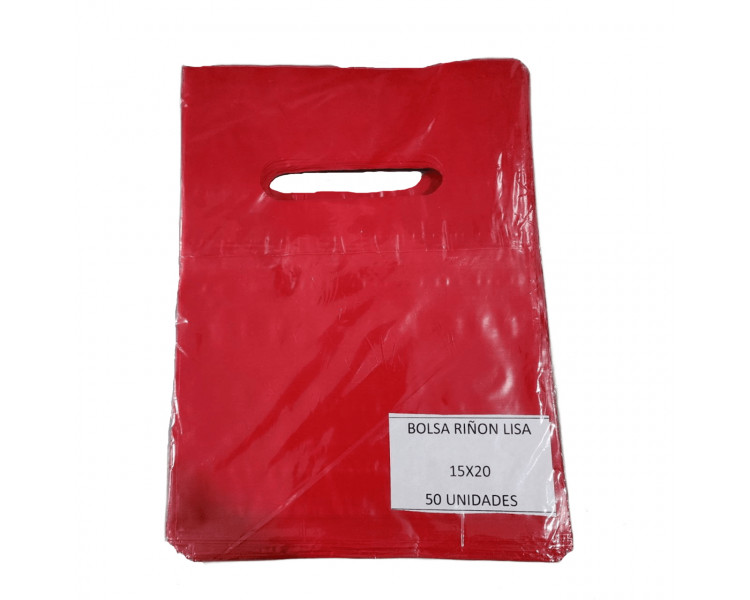 BOLSA TROQUEL AD ECO LISA 15X20 ROJA (X50)