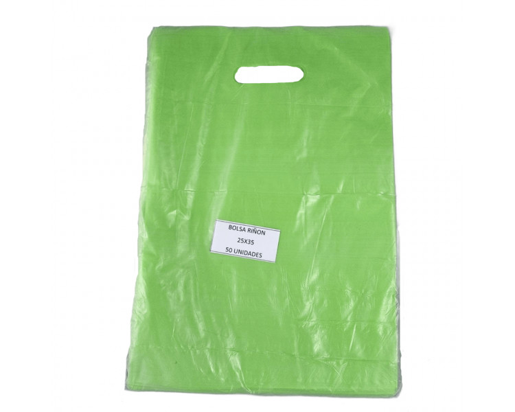 BOLSA TROQUEL AD ECO LISA 25X35 VERDE LIMA (X50)