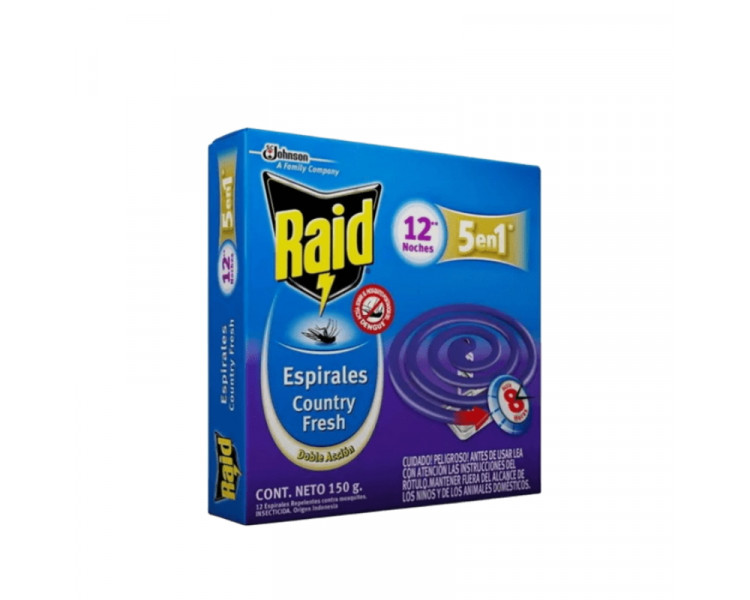 REPELENTE RAID ESPIRALES COUNTRY 150 G X12 - 936-370220