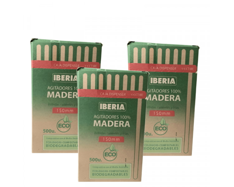 AGITADOR DE MADERA IBERIA ECOLINE 150MMX500U-245