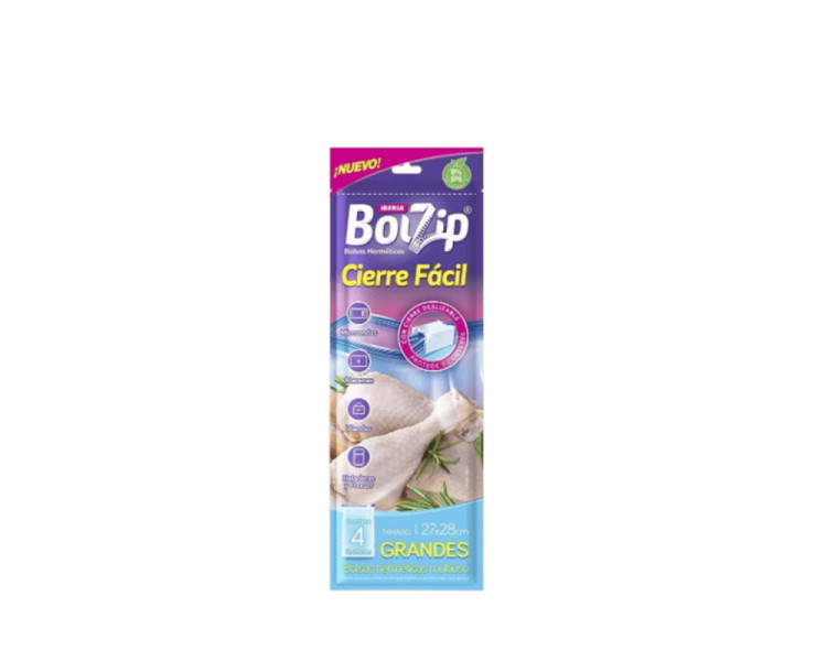 BOLZIP-HERMETICA GDE.CIERRE FACIL X4U(27X28)-4613