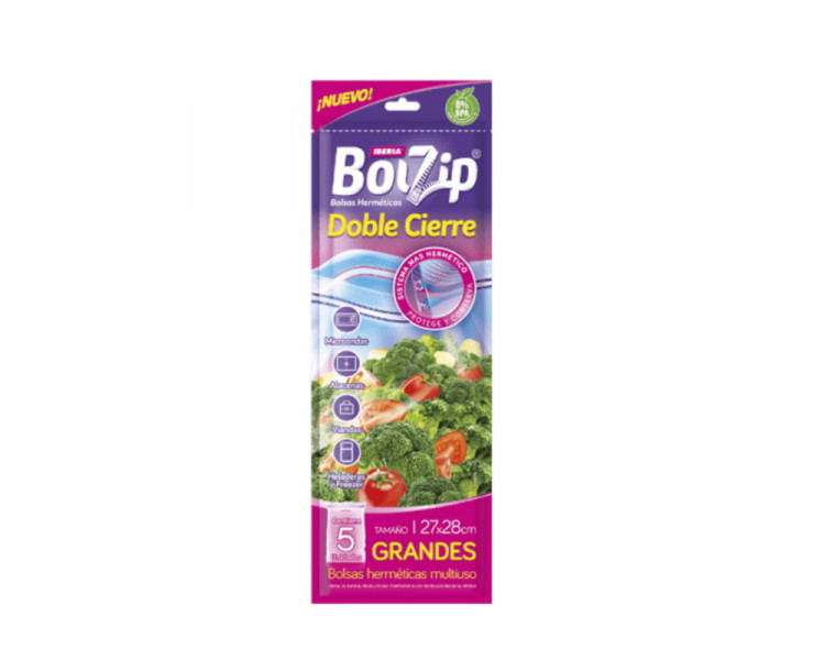 BOLZIP-HERMETICA GDE.DOBLE CIERRE X5U(27X28)-4610
