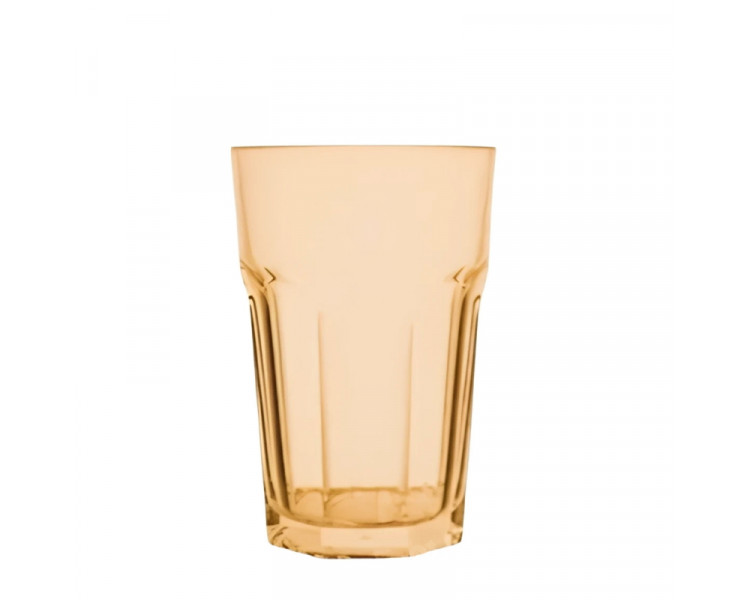 VASO FACETADO PS 350CC NARANJA (X1)