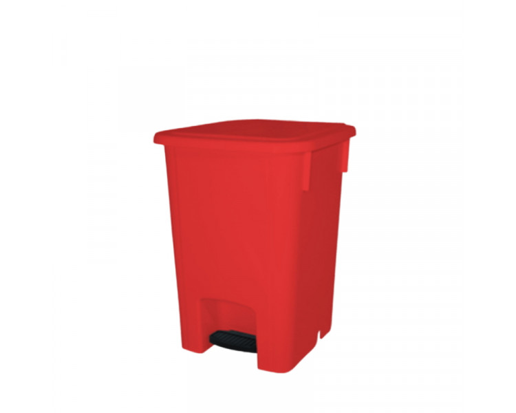 CESTO C/PEDAL RECTANG 15 LTS.ROJO (THM)