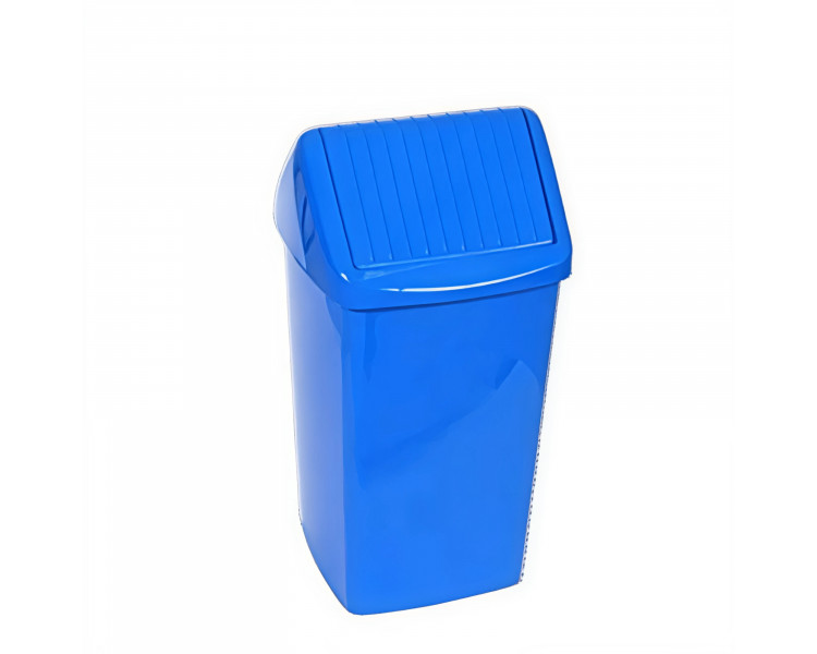 CESTO C/TAPA VAI VEN 23LTS.AZUL RECT ( THM )