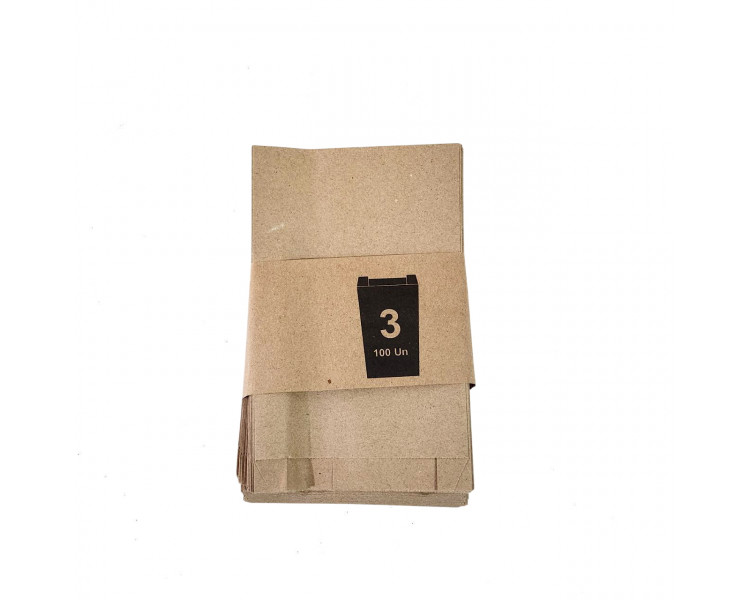 BOLSAS DE PAPEL KRAFT Nº 3 (X100) (11 X 22 CM)