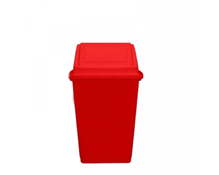 CESTO C/TAPA REBATIBLE 50LTS.ROJO (THM)