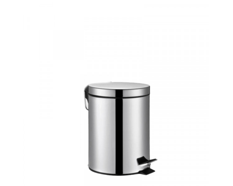 CESTO C/PEDAL ACERO INOX.5LTS. NEGRO/BRINOX