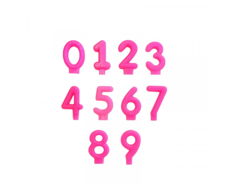 VELAS DE CUMPLEAÑOS NUMERO 1 ROSA - 741