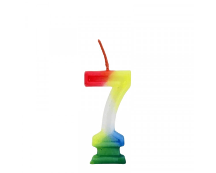 VELAS DE CUMPLEAÑOS NUMERO 7 MULTICOLOR - 740