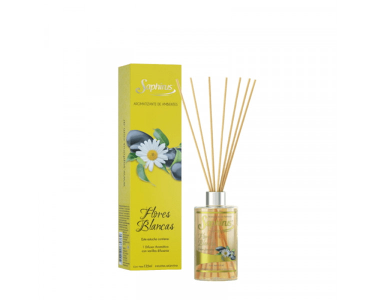 DIFUSORES AROMATICOS FLORES BLANCAS SAPHIRUS X 125ML. - 376