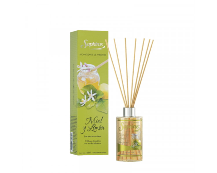 DIFUSORES AROMATICOS MIEL Y LIMON SAPHIRUS X 125ML. - 376