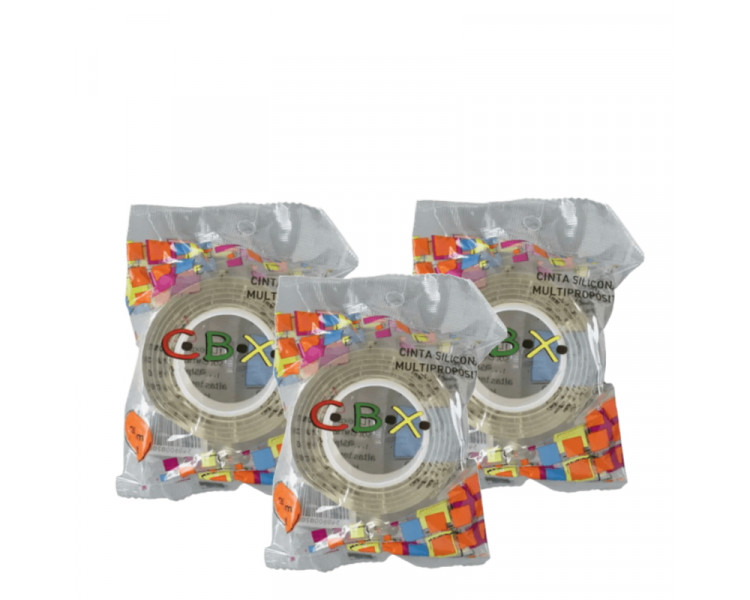 CINTA ADHESIVA SILICONONA BIFAZ 10 MM. X 1 MT CBX - 022391