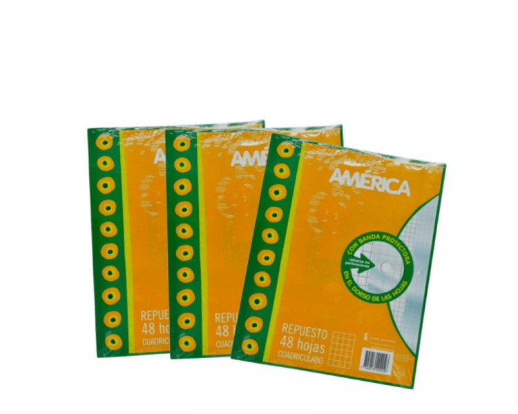 REPUESTO AMERICA N°3 HJS CUADRICULADAS X48 - 007180-003