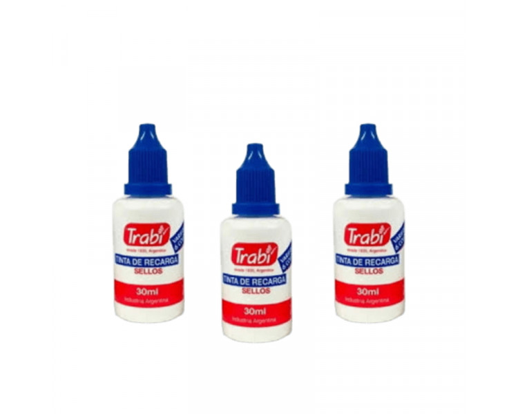 TINTA PARA SELLOS GOMA TRABI 30ML AZUL - COD 019396
