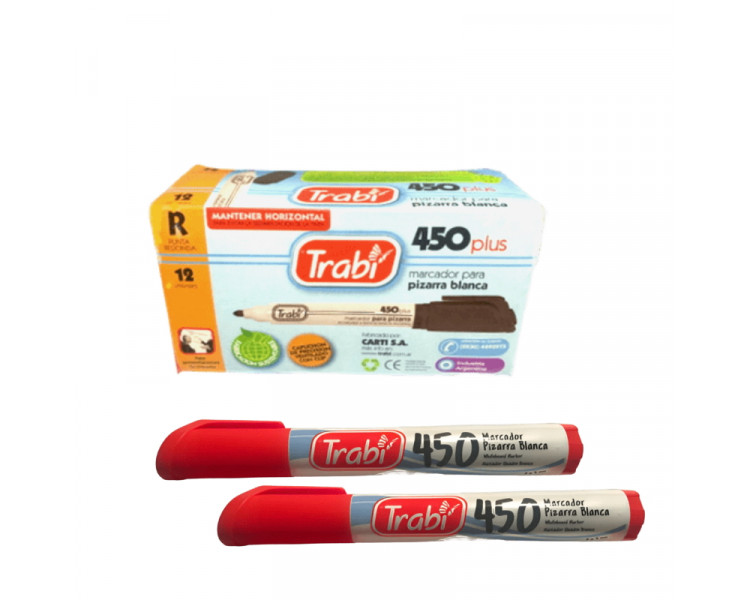 MARCADOR TRABI 450 PIZARRA BORRABLE ROJO (X1) - 002-019253