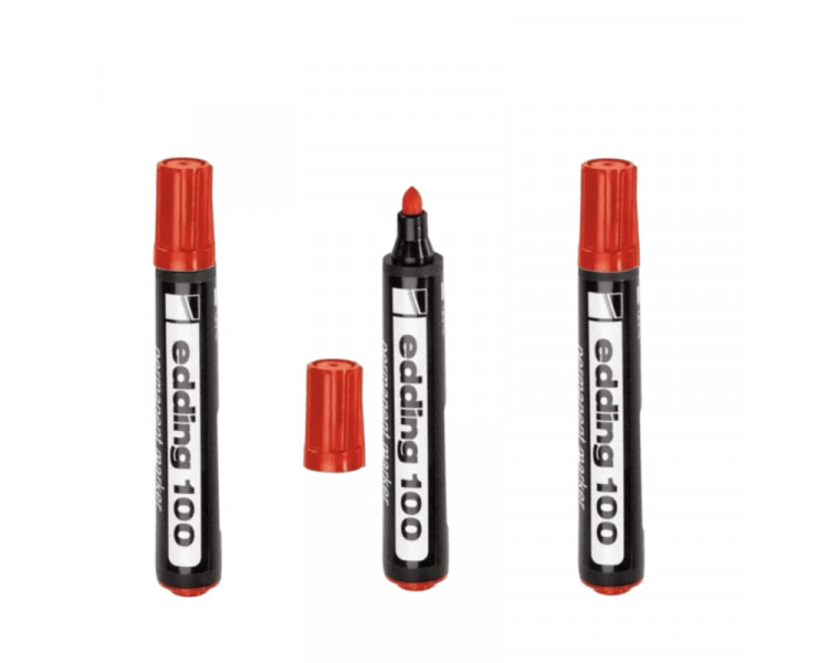 MARCADOR EDDING 100 PERM. P/REDONDA ROJO - COD.001743