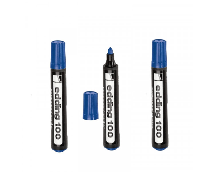 MARCADOR EDDING 100 PERM. P/REDONDA AZUL - COD.001743
