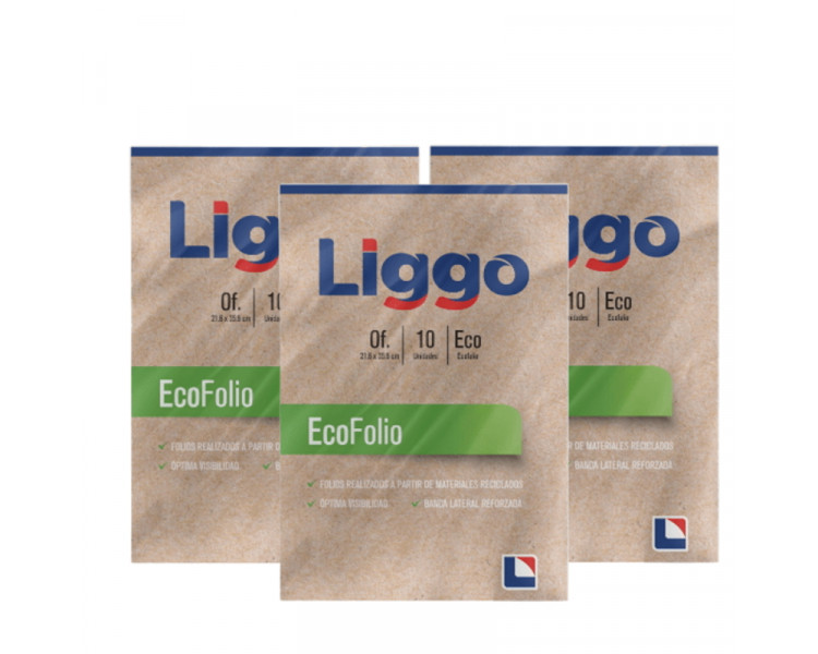 FOLIO LIGGO ECOFOLIO OFIC. C/BANDA X10U. - 025194