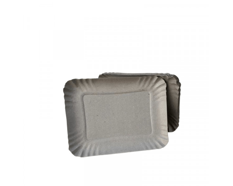 BANDEJA DE CARTON GRIS RECTANGULAR N°6 DPM (X100) - V6