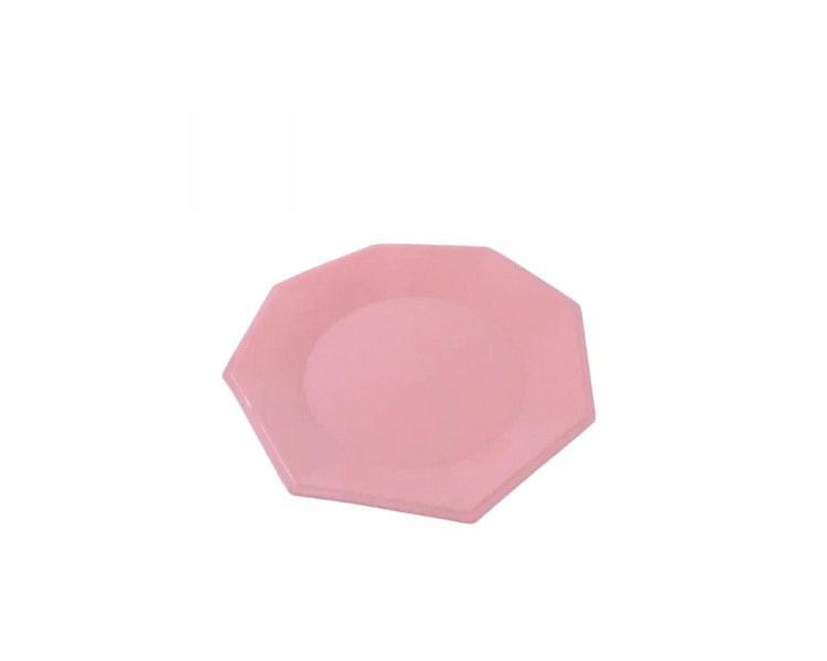 PLATO COMIDA OCTOGONAL 22CM.ROSA X1) - ART.1022