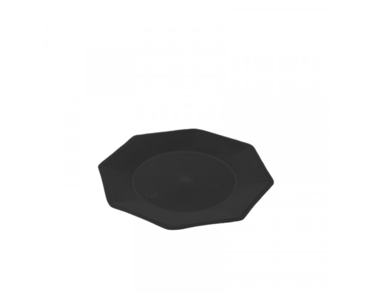 PLATO OCTOGONAL P/POSTRE 17CM.NEGRO (X1) - ART.1017