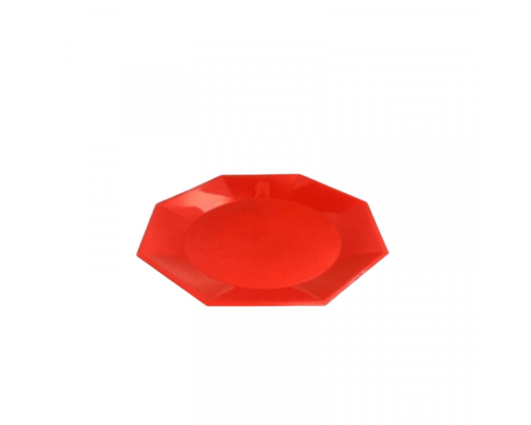 PLATO OCTOGONAL P/POSTRE 17CM.ROJO (X1) - ART.1017
