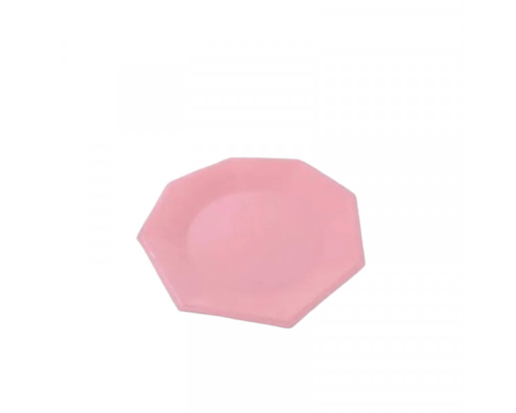 PLATO OCTOGONAL P/POSTRE 17CM.ROSA (X1) - ART.1017