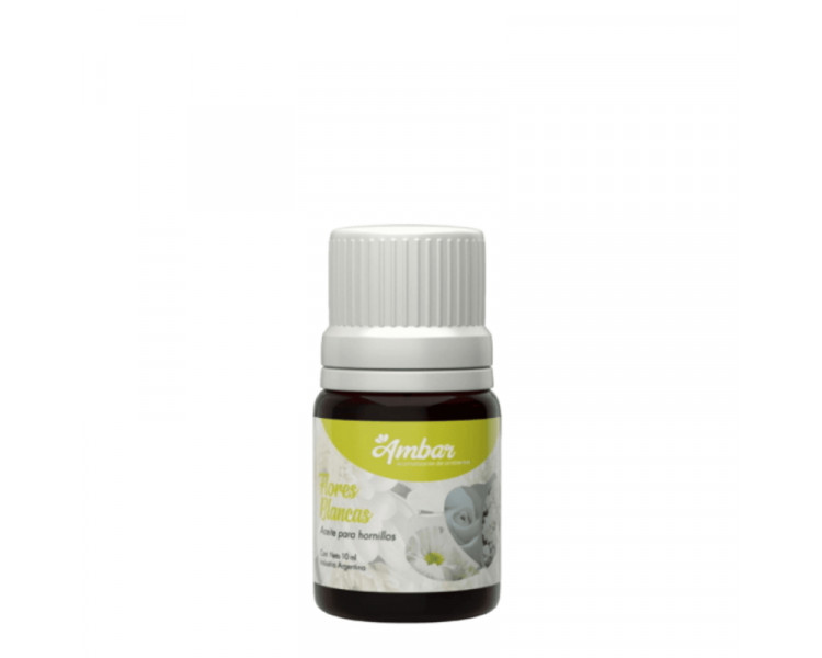 AROMATIZANTE ACEITE P/HORNILLO AMBAR FLORES BLANCAS 10ML. - 1167