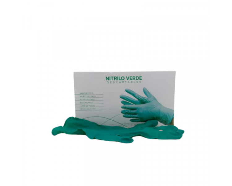 GUANTES NITRILO DESCART. VERDE SMALL X 100U