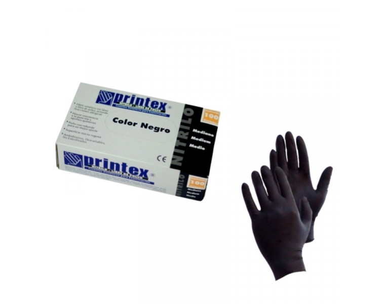 GUANTES NITRILO DESCART. NEGRO XS X 100U