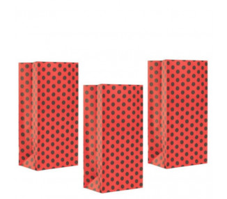 BOLSA COTILLON ROJA C/LUNARES NEGROS ( X1)