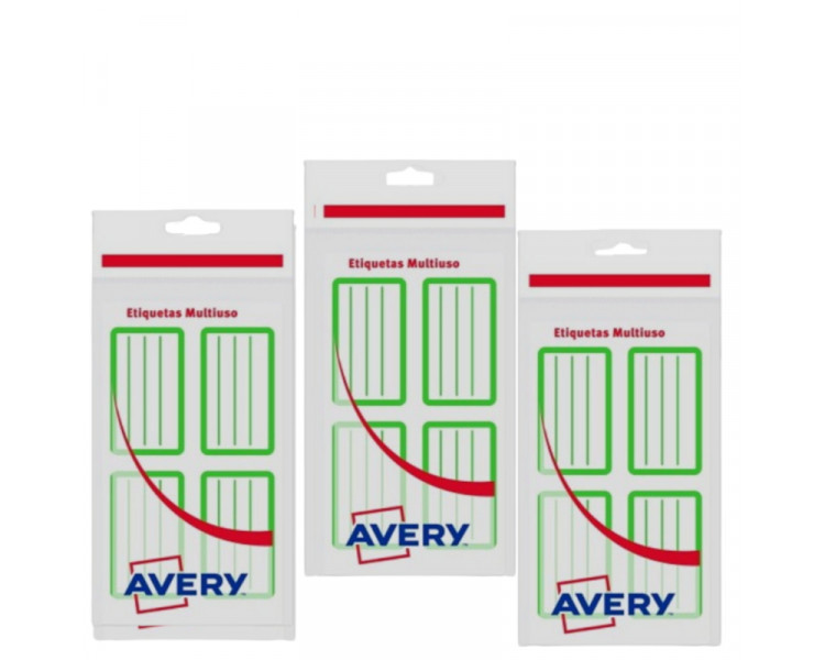 ETIQUETA ESCOLAR AVERY VERDE  X 18U. - COD.007218