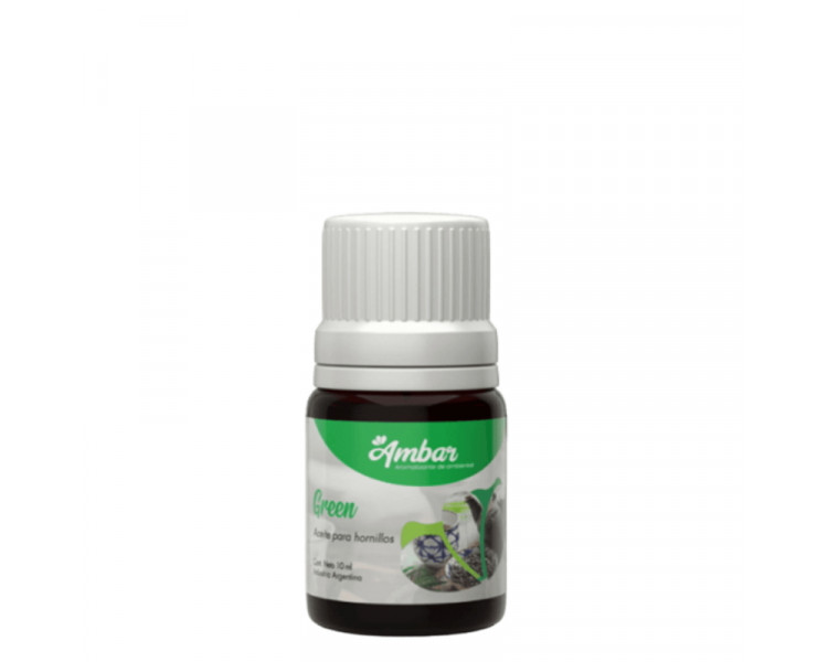 AROMATIZANTE ACEITE P/HORNILLO AMBAR GREEN 10ML. - 1167