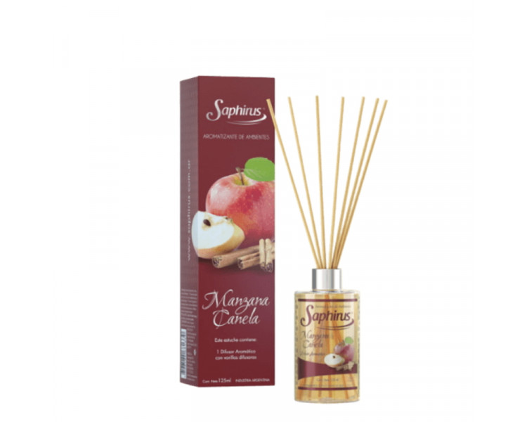 DIFUSORES AROMATICOS MANZANA CANELA SAPHIRUS X 125ML. - 376