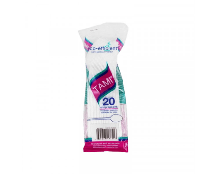 CUCHARA DULCERA BLANCA TAMI X 20U.( X PAQ.)