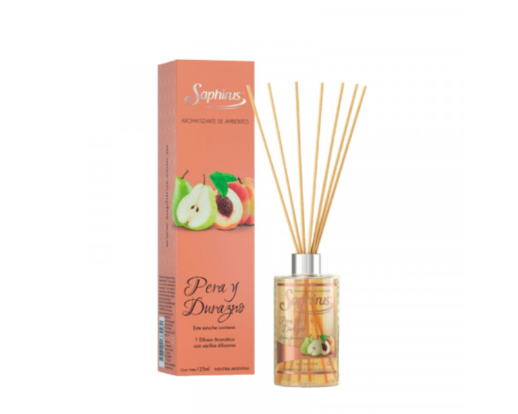 DIFUSORES AROMATICOS PERA Y DURAZNO SAPHIRUS X 125ML. - 376