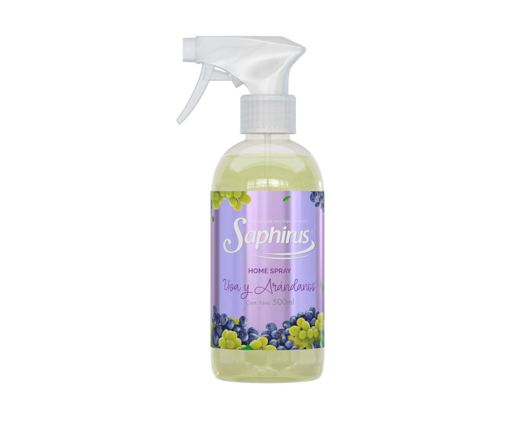 AROMATIZADOR HOME SPRAY UVA & ARANDANOS SAPHIRUS X 500ML. - 677