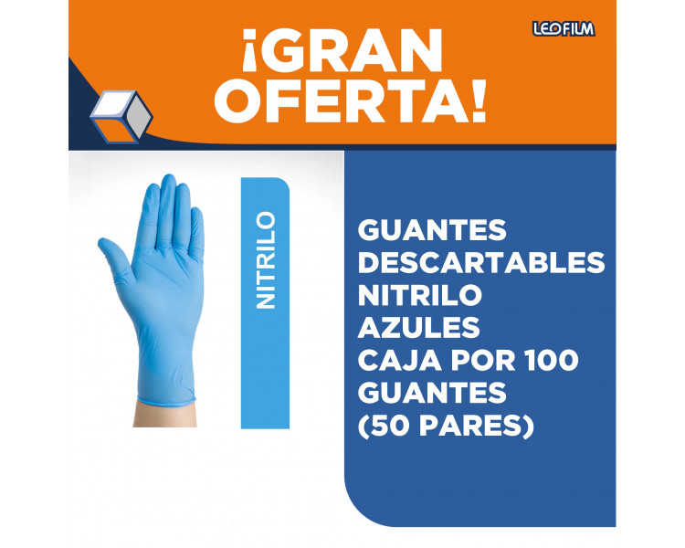GUANTES NITRILO DESCART. AZUL XS X 100