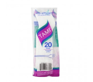 TENEDOR BLANCO TAMI X 20U.( X PAQ.)