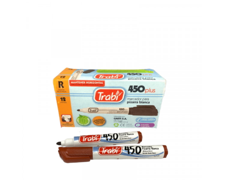 MARCADOR TRABI 450 PIZARRA BORRABLE MARRON (X1)-019253-007