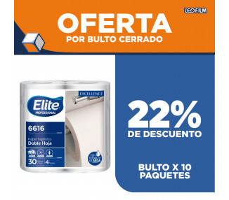 PAPEL HIGIENICO "ELITE" D/H EXELLENCE X30MTS.X4U-6616 [OFx10]
