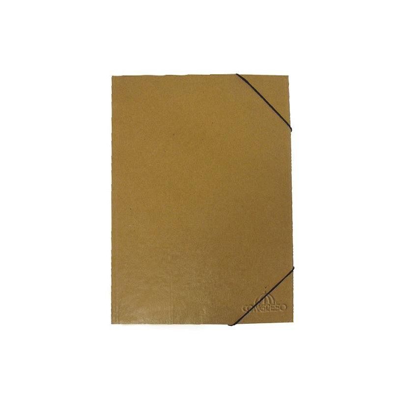 CARPETA CONGRESO MARRON 3 SOLAPAS C/ELASTICO - 006011