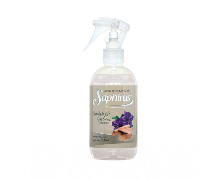 AROMATIZADOR TEXTIL SANDALO Y VIOLETAS SAPHIRUS X 250ML. - 417