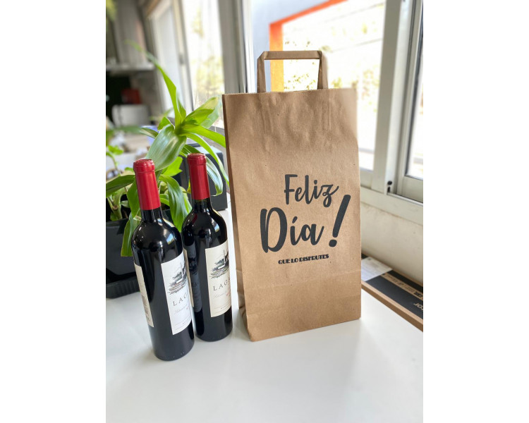 BOLSA KRAFT "FELIZ DIA"22X10X42 (X1)