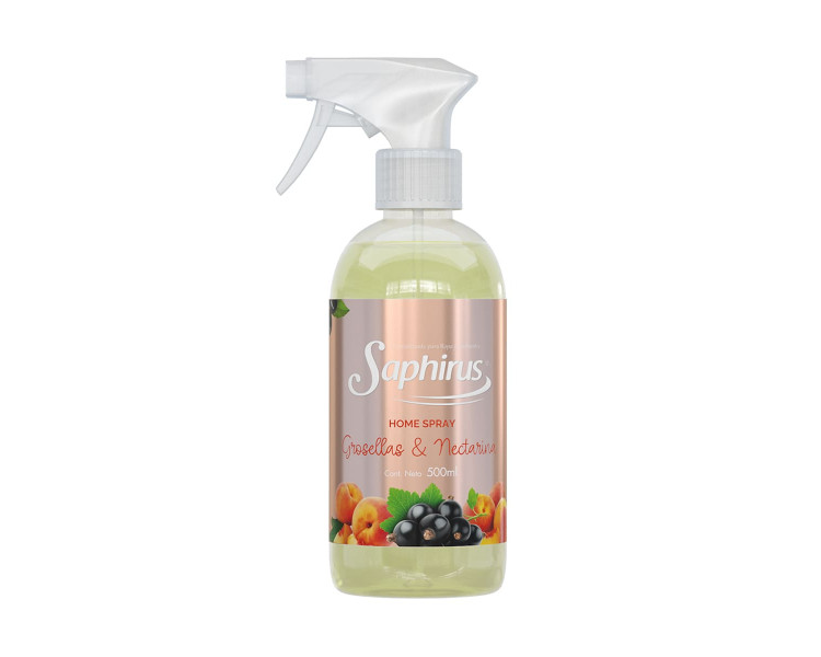 AROMATIZADOR HOME SPRAY GROSELLAS & NECTARINA SAPHIRUS X 500ML. - 677