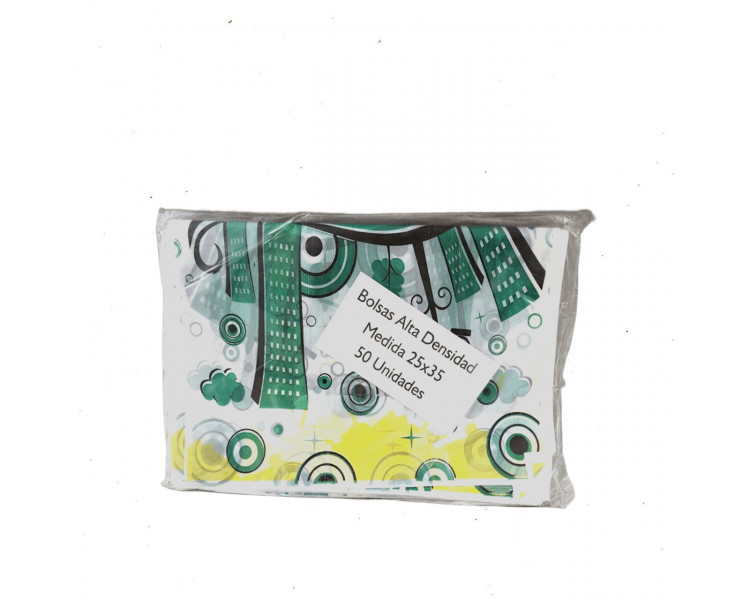 BOLSAS C TROQUEL IMPRESAS 25 X 35 AD( X 50 )