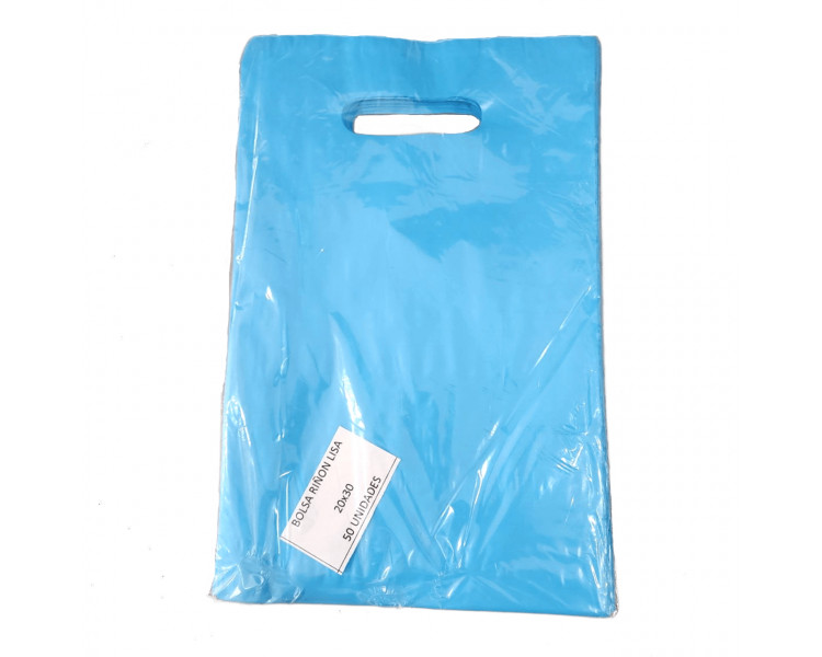 BOLSA TROQUEL AD ECO LISA 20X30 CELESTE (X50)