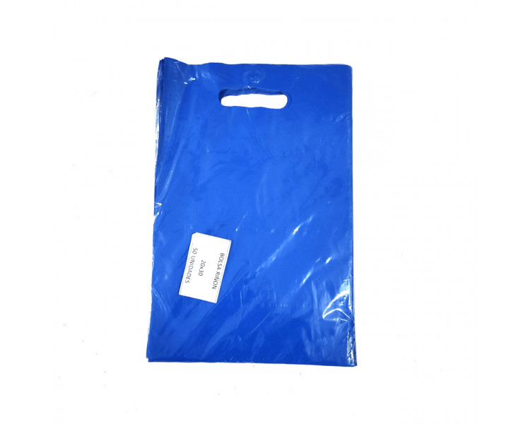 BOLSA TROQUEL AD ECO LISA 20X30 AZUL FRANCIA (X50)