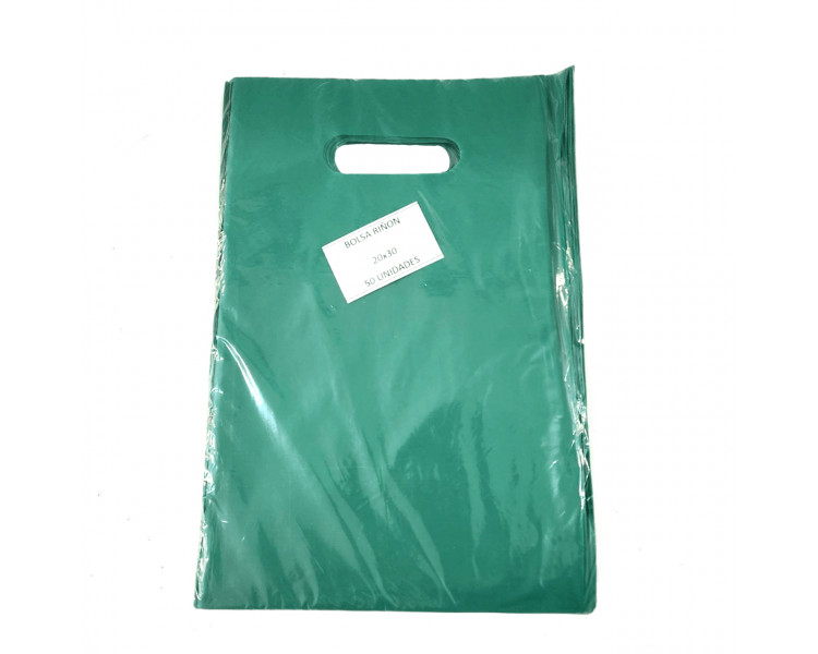 BOLSA TROQUEL AD ECO LISA 20X30 VERDE INGLES (X50)